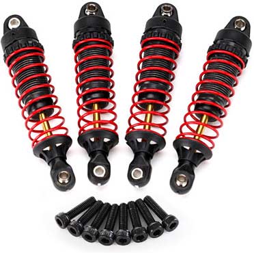 Shocks, GTR hard-anodized, PTFE-coated aluminum bodies with TiN shafts (fully assembled w/ springs) (4)/ 2.5x10mm CS (8)